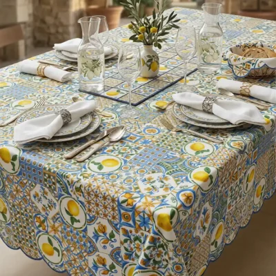 Mantel limon azulejos