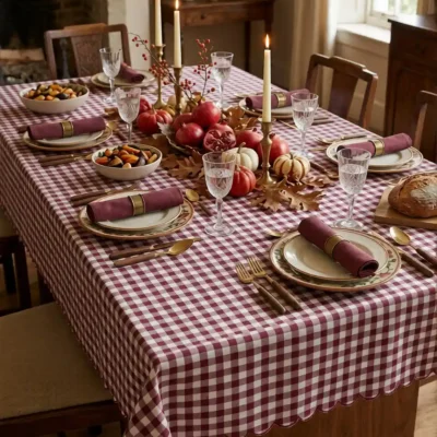 mantel vichy granate