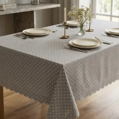 mantel puntos pequeños gris