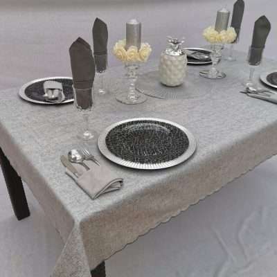 Mantel liso gris arena