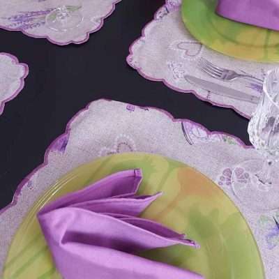 Mantel individual antimancha lino lavanda