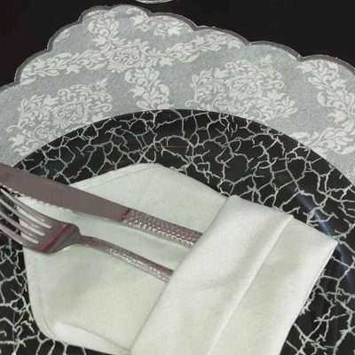 Mantel individual antimancha Amara gris
