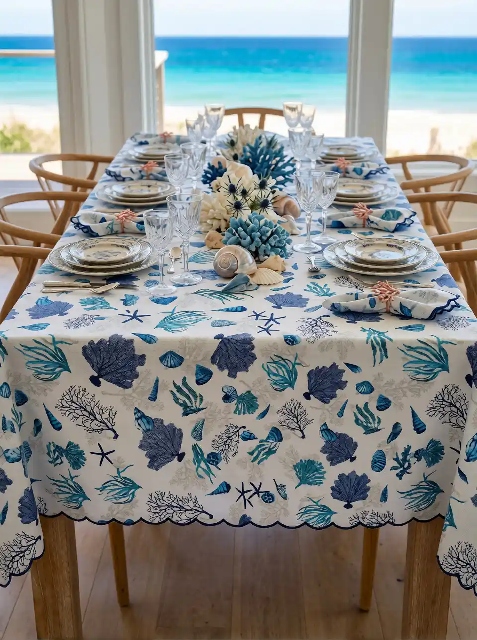 mantel acuatico azul