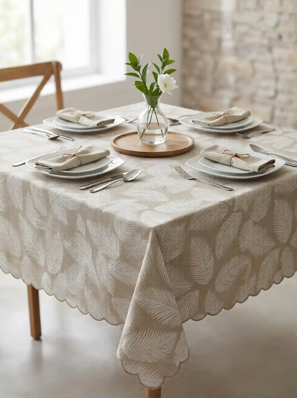 mantel plumas beig - Imagen 3
